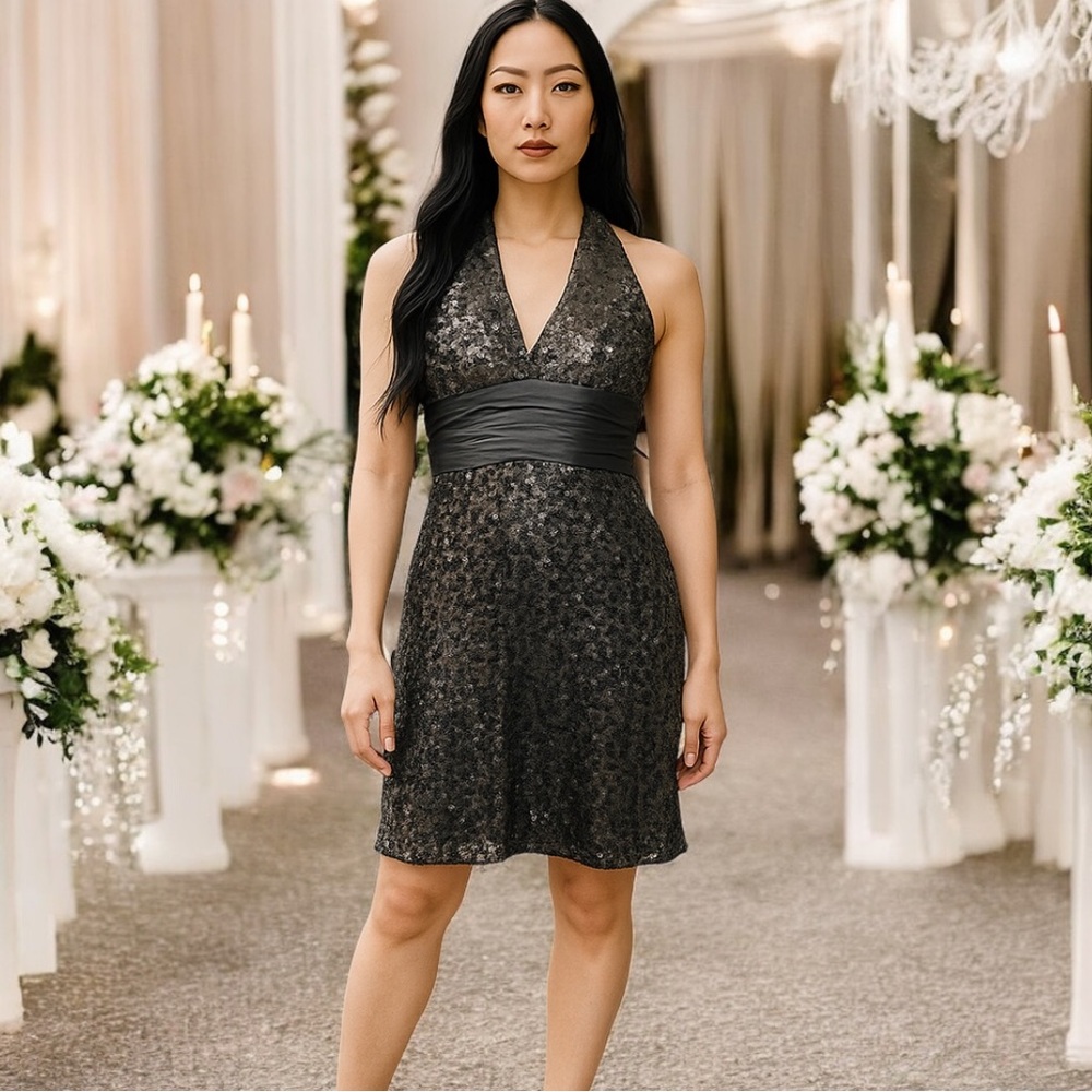 WHBM beautiful black sequined dress.